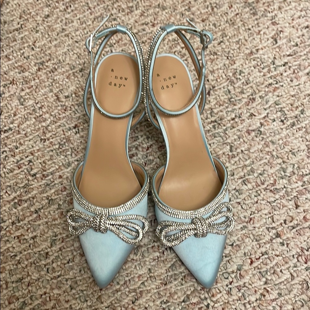 A New Day Blue Heels with Ankle Strap